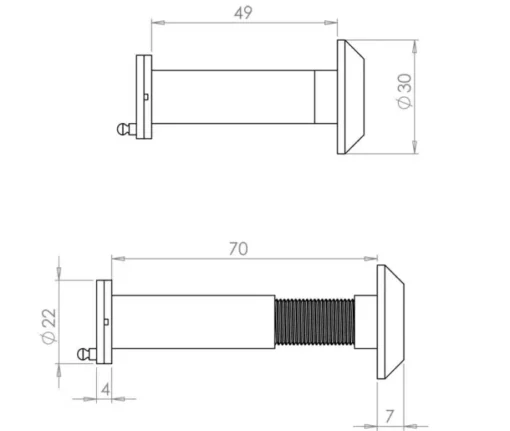 180 Degree Door Viewers to Fit 50-70mm Doors