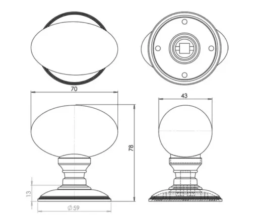Oval Glass Door Knobs
