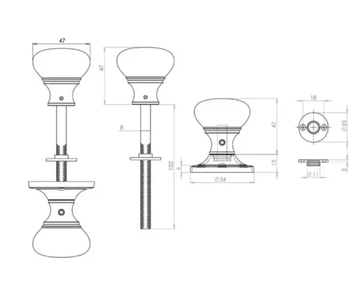 Kontrax Small Door Knobs