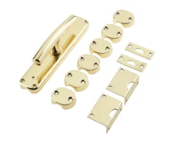Curved T Knob Espagnolette Bolt - Polished Brass