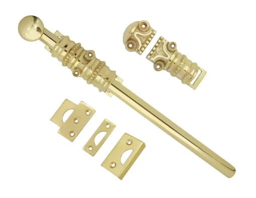 matching to Espagnolette bolt : solid brass polished lacquered surface sliding bolt - Image 2