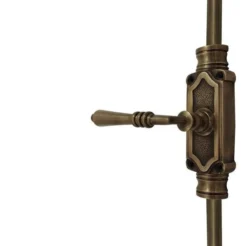 Antique Brass Lever Handle Door Brass Espagnolette Bolt - Left Hand