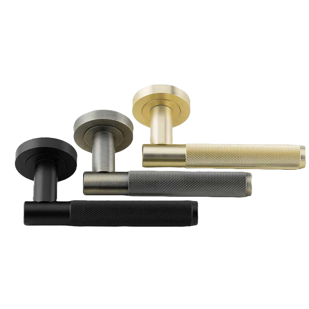Knurled Door Handles - 136 x 65mm 3 Knurled Door Handles - 136 x 65mm